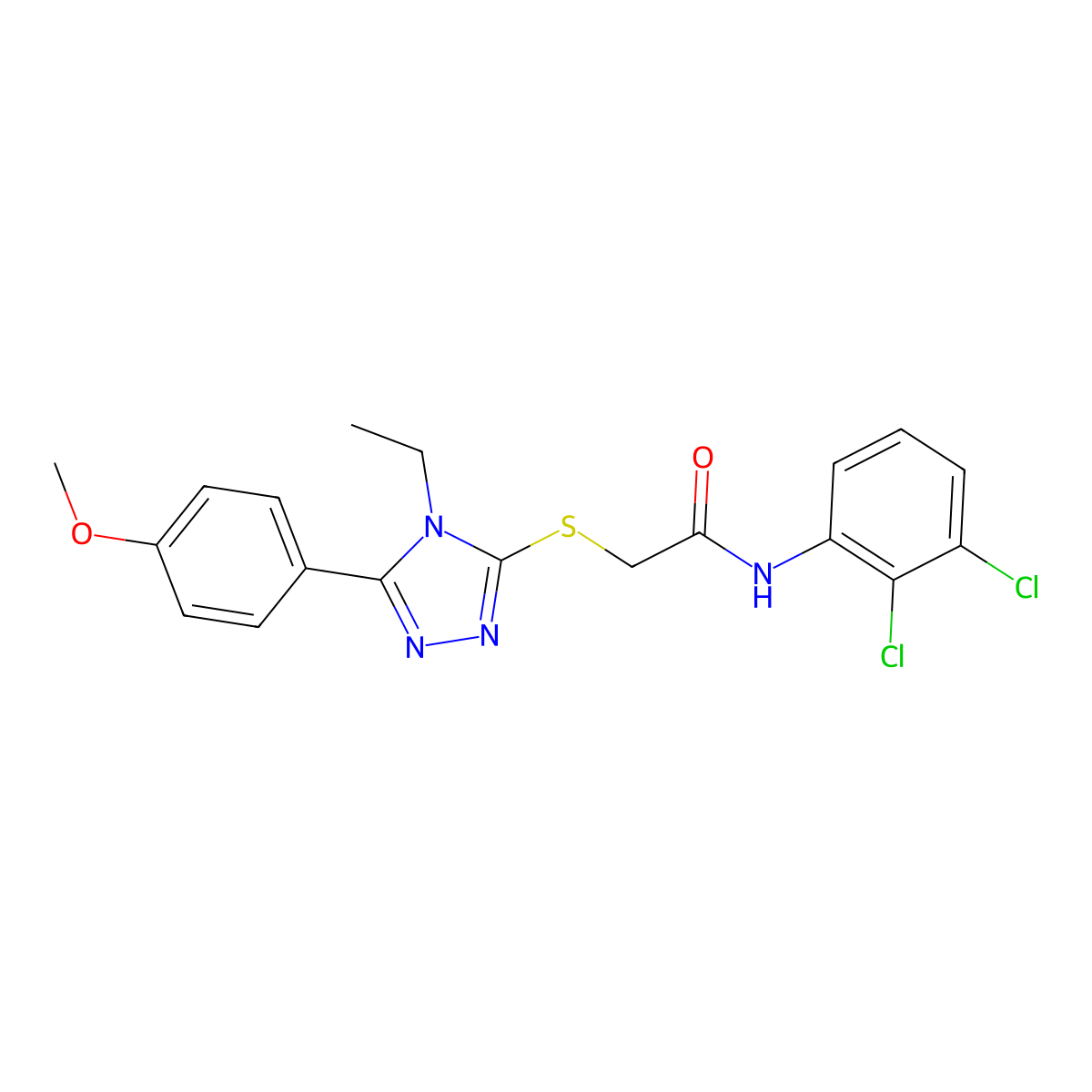 N-(2,3-dichlorophenyl)-2-[[4-ethyl-5-(4-methoxyphenyl)-1,2,4-triazol-3-yl]sulfanyl]acetamide molecular structure, CAS 591761-35-2