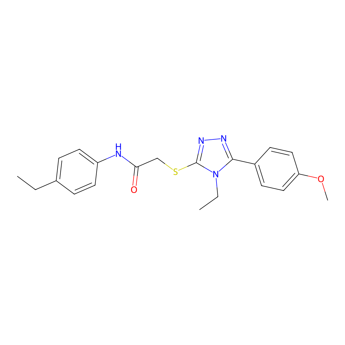 2-[4-ethyl-5-(4-methoxyphenyl)(1,2,4-triazol-3-ylthio)]-N-(4-ethylphenyl)aceta mide molecular structure, CAS 591761-36-3