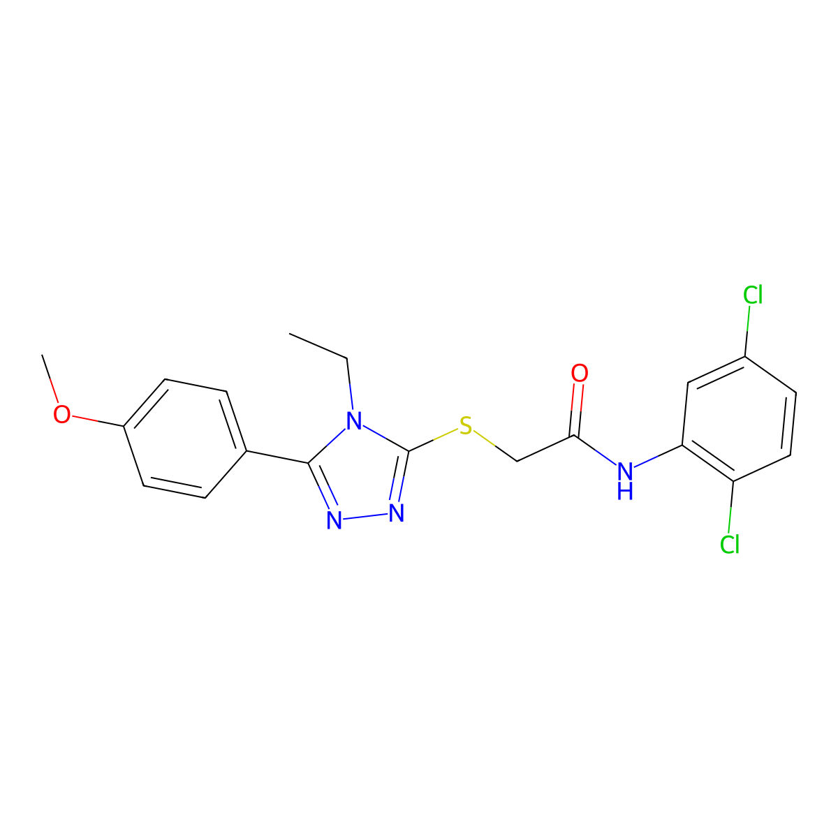 N-(2,5-dichlorophenyl)-2-{[4-ethyl-5-(4-methoxyphenyl)-4H-1,2,4-triazol-3-yl]sulfanyl}acetamide molecular structure, CAS 591761-37-4
