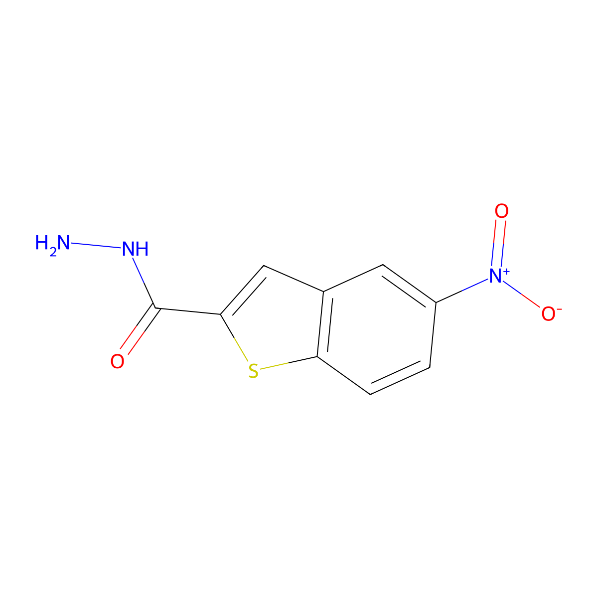 5-Nitro-benzo[b]thiophene-2-carboxylic acid hydrazide molecular structure, CAS 591761-80-7