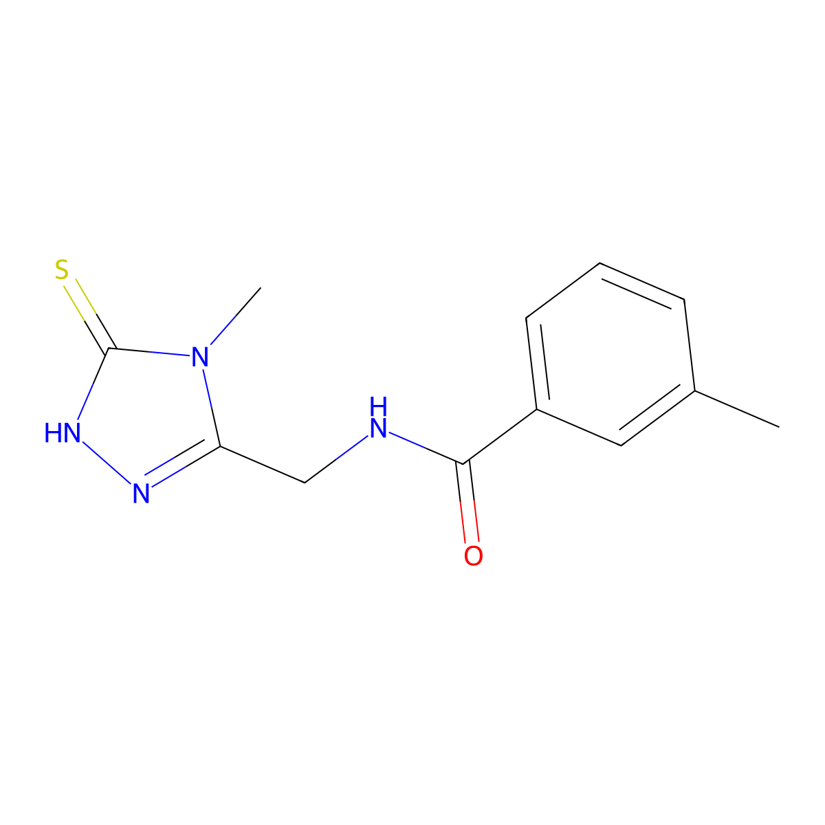 N-(5-Mercapto-4-methyl-4H-[1,2,4]triazol-3-ylmethyl)-3-methyl-benzamide molecular structure, CAS 591761-88-5