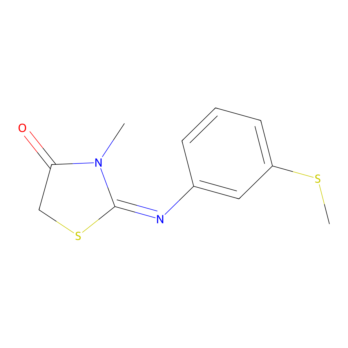 3-Methyl-2-[(Z)-3-methylsulfanyl-phenylimino]-thiazolidin-4-one molecular structure, CAS 591761-91-0
