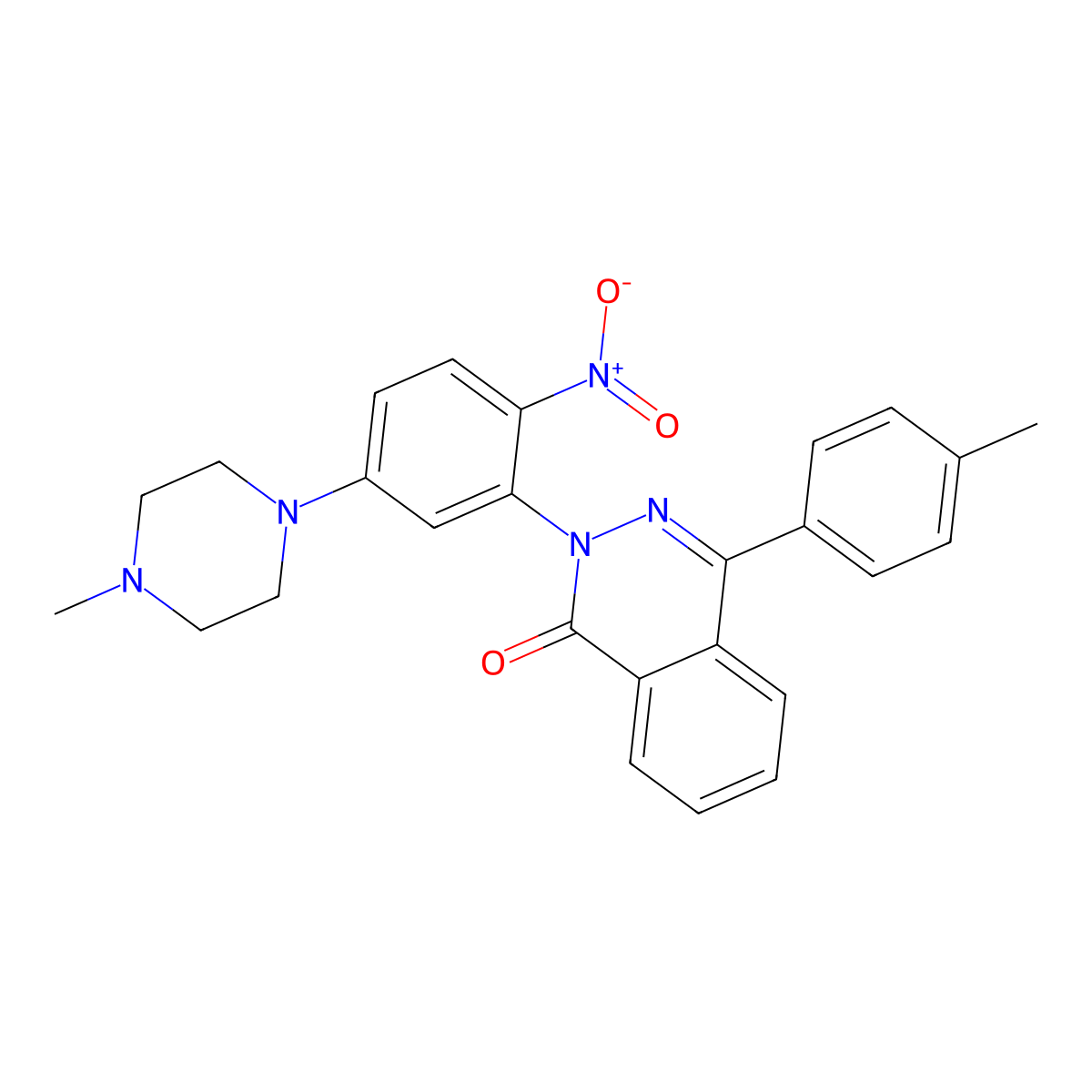 4-(4-Methylphenyl)-2-[5-(4-methylpiperazin-1-yl)-2-nitrophenyl]phthalazin-1-one molecular structure, CAS 591765-52-5