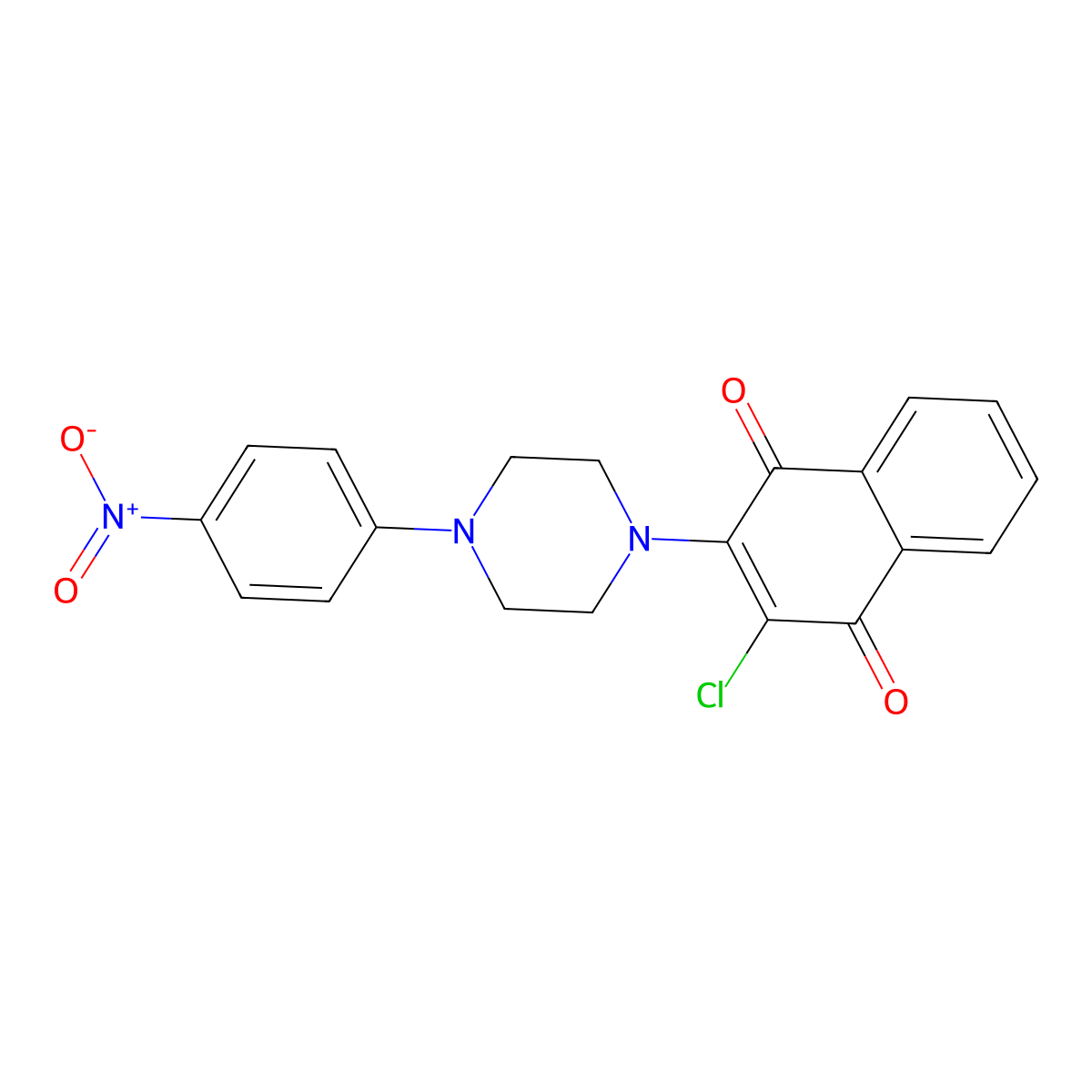 2-Chloro-3-[4-(4-nitrophenyl)piperazin-1-yl]naphthalene-1,4-dione molecular structure, CAS 591765-55-8