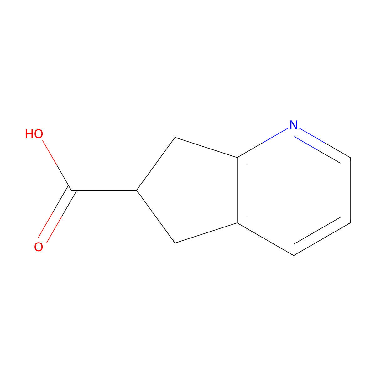 5H,6H,7H-cyclopenta[b]pyridine-6-carboxylic acid molecular structure, CAS 591768-76-2