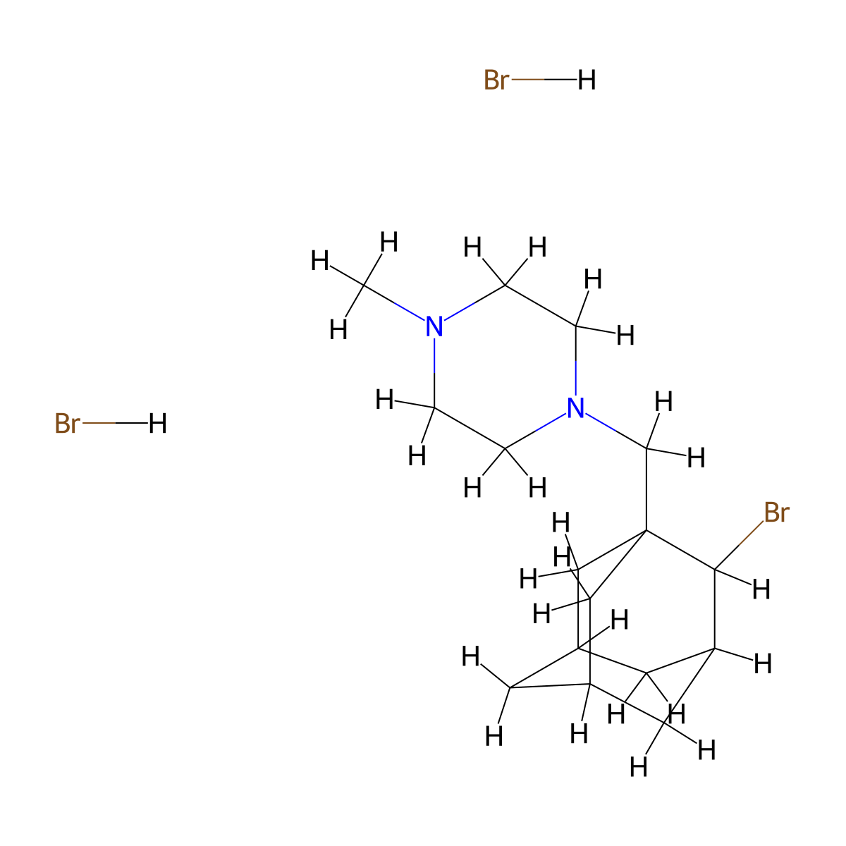 Adamantane, 2-bromo-1-(4-methyl-1-piperazinyl)methyl-, dihydrobromide molecular structure, CAS 59177-67-2