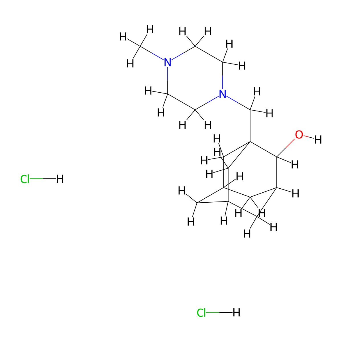 2-Adamantanol, 1-(4-methyl-1-piperazinyl)methyl-, dihydrochloride molecular structure, CAS 59177-68-3