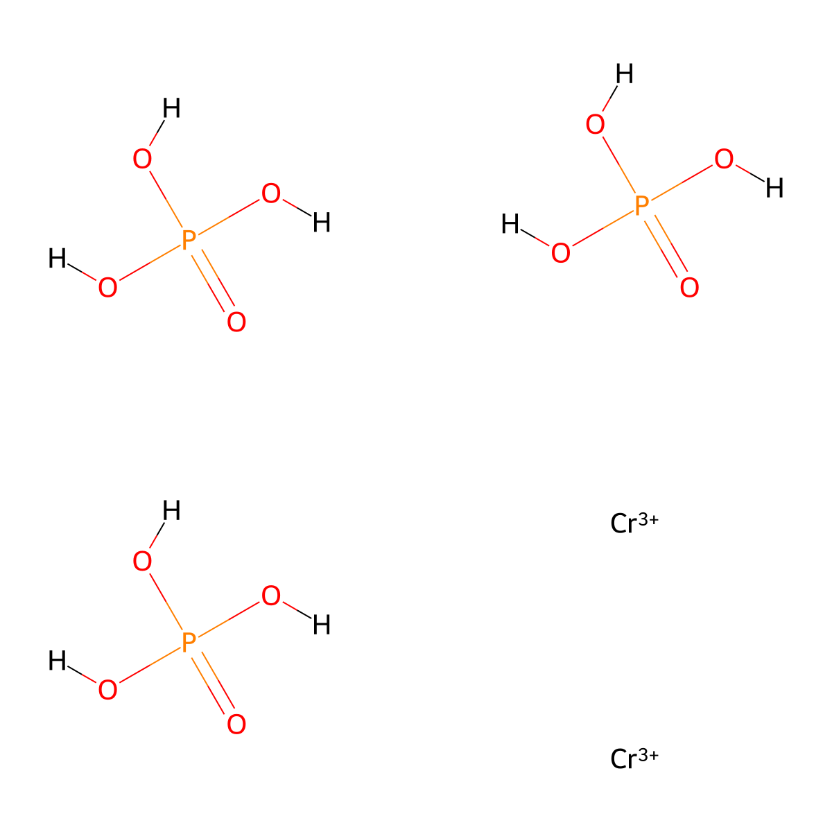 Dichromium tris(hydrogen phosphate) molecular structure, CAS 59178-46-0