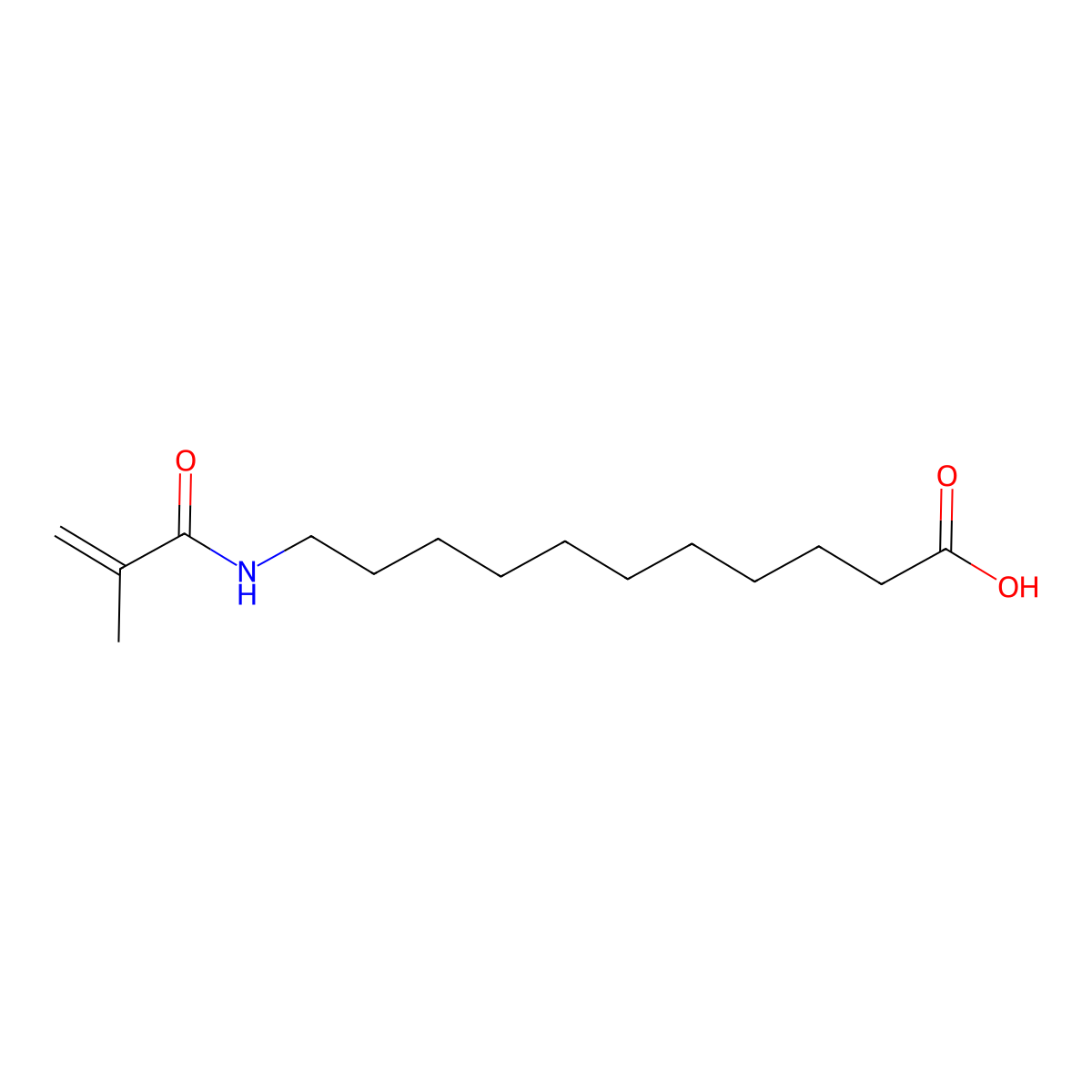 11-(Methacryloylamino)undecanoic acid molecular structure, CAS 59178-93-7