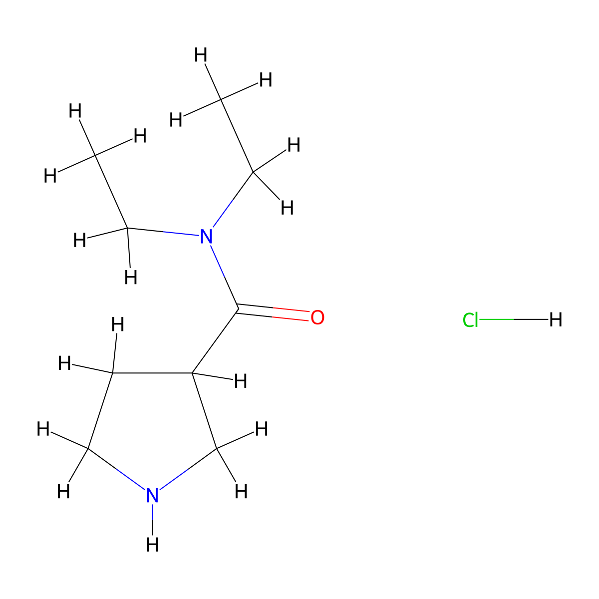 Pyrrolidine-3-carboxylic acid diethylamide HCl molecular structure, CAS 591781-14-5