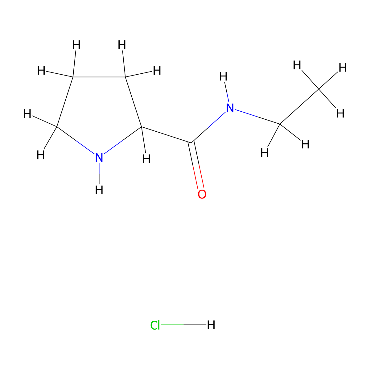 N-Ethyl-2-pyrrolidinecarboxamide hydrochloride molecular structure, CAS 59179-36-1