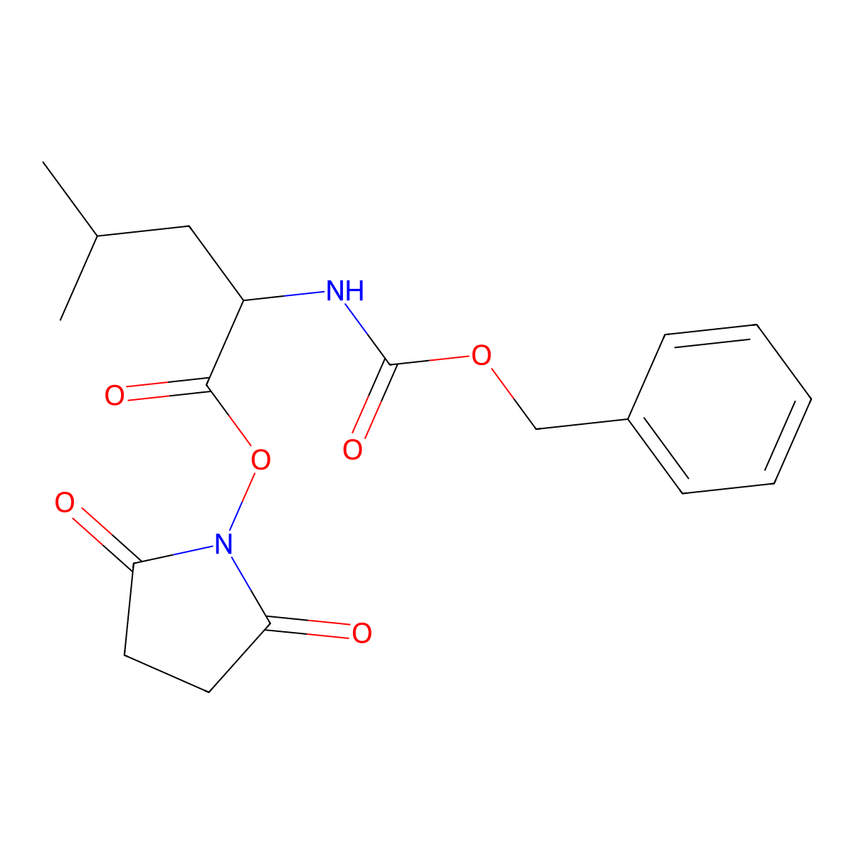 Benzyl (S)-[1-[[(2,5-dioxo-1-pyrrolidinyl)oxy]carbonyl]-3-methylbutyl]carbamate molecular structure, CAS 59179-38-3