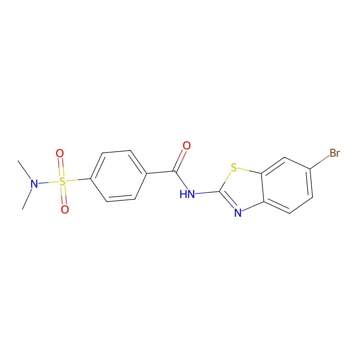 N-(6-bromo-1,3-benzothiazol-2-yl)-4-(dimethylsulfamoyl)benzamide molecular structure, CAS 5918-22-9
