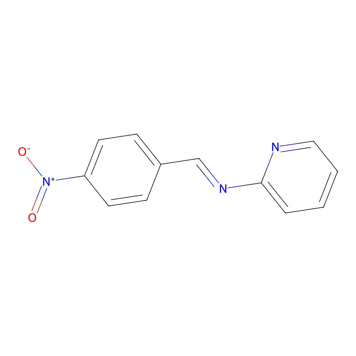 2-Pyridinamine, N-[(4-nitrophenyl)methylene]- molecular structure, CAS 5918-77-4