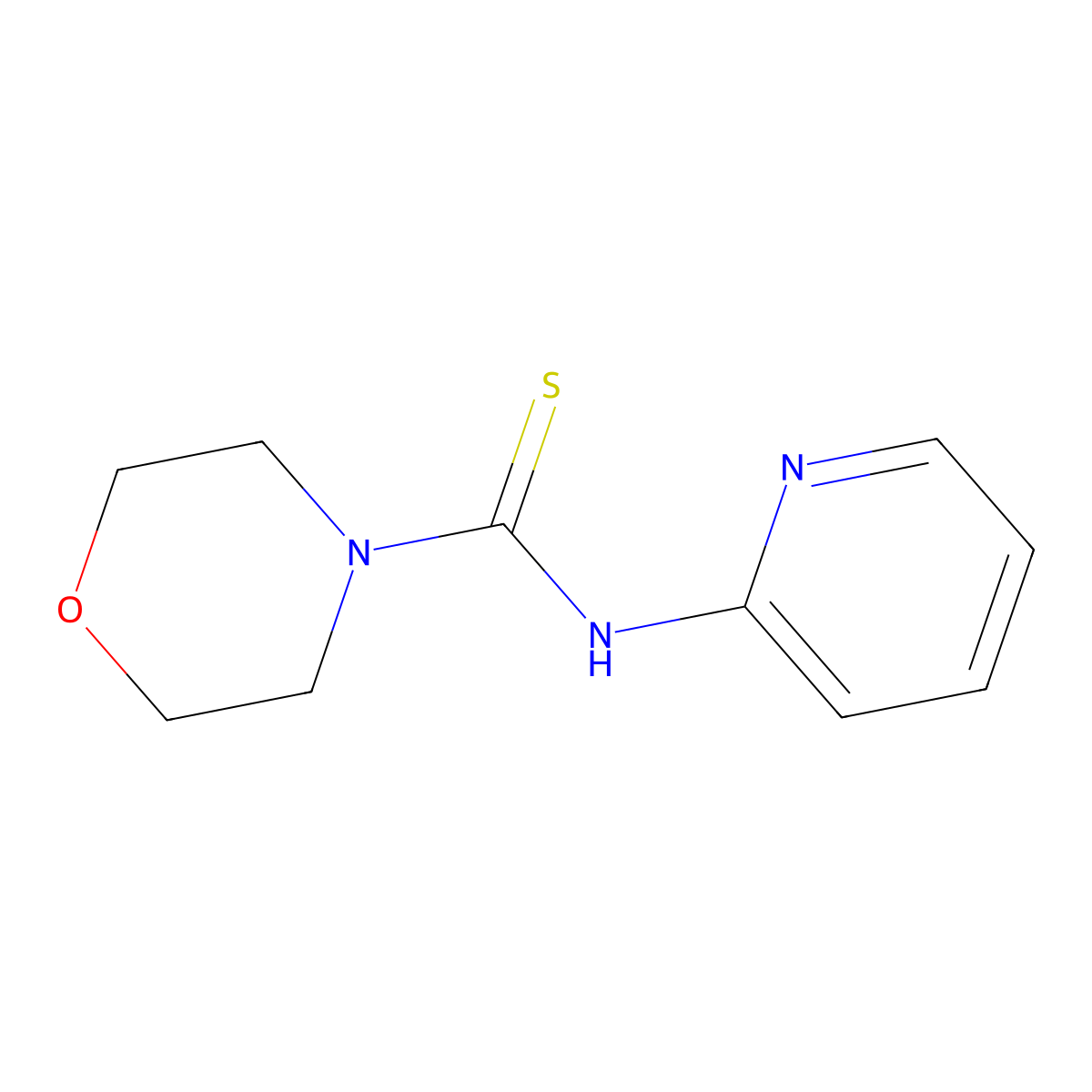N-(pyridin-2-yl)morpholine-4-carbothioamide molecular structure, CAS 59180-91-5