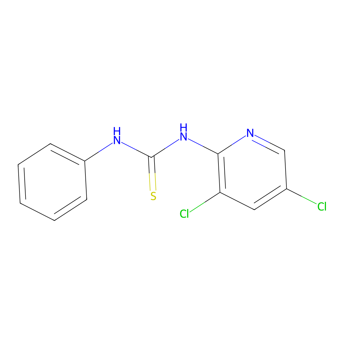 N-(3,5-Dichloropyridin-2-yl)-N'-phenylthiourea molecular structure, CAS 59181-00-9
