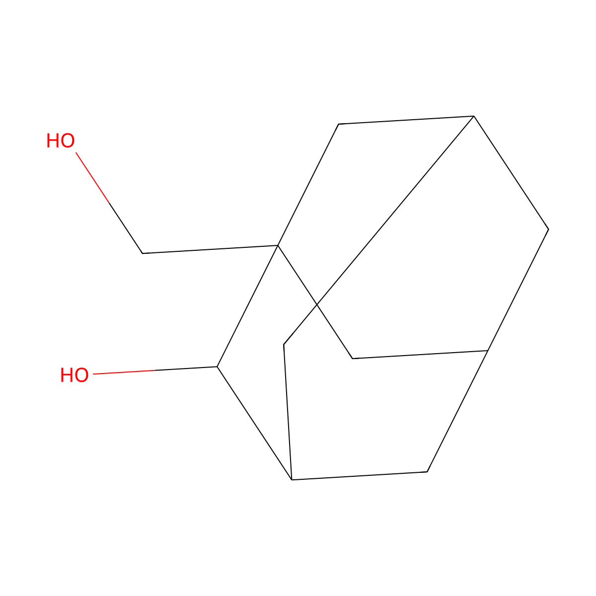 1-(Hydroxymethyl)adamantan-2-ol molecular structure, CAS 59182-38-6