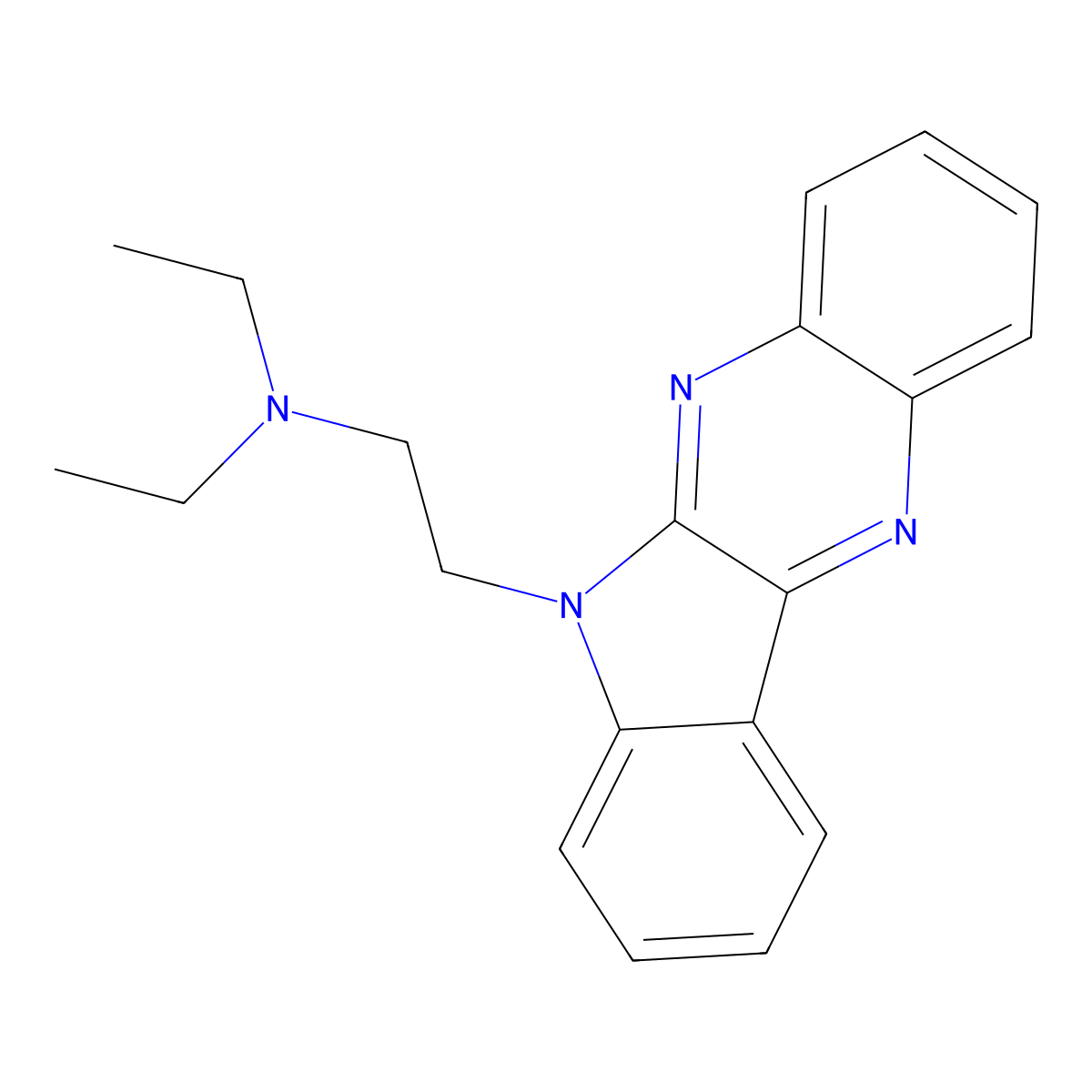 Diethyl-(2-indolo[2,3-b]quinoxalin-6-yl-ethyl)-amine molecular structure, CAS 59184-53-1
