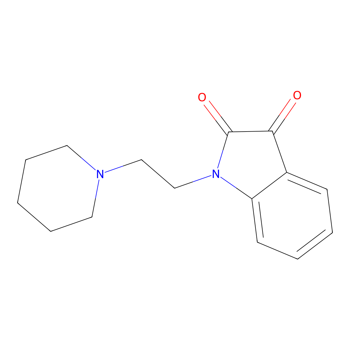 1-(2-piperidin-1-ylethyl)-1H-indole-2,3-dione molecular structure, CAS 59184-59-7