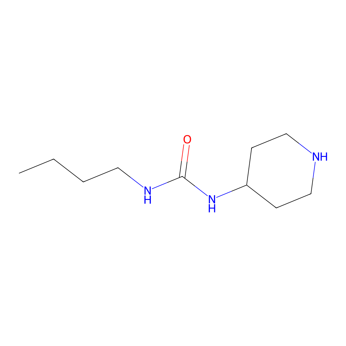 N-Butyl-N'-piperidin-4-ylurea molecular structure, CAS 59184-89-3