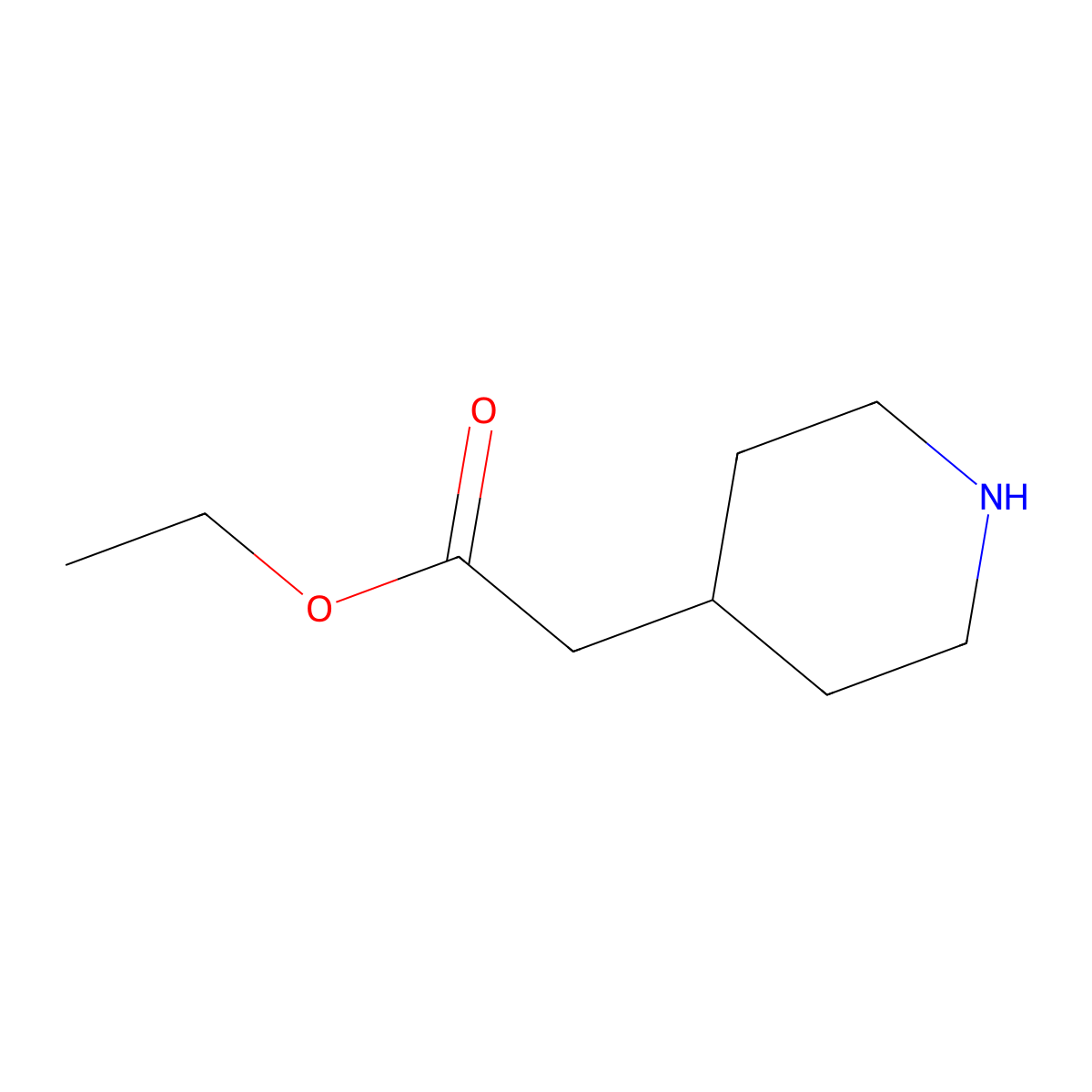 Ethyl 2-(piperidin-4-yl)acetate molecular structure, CAS 59184-90-6