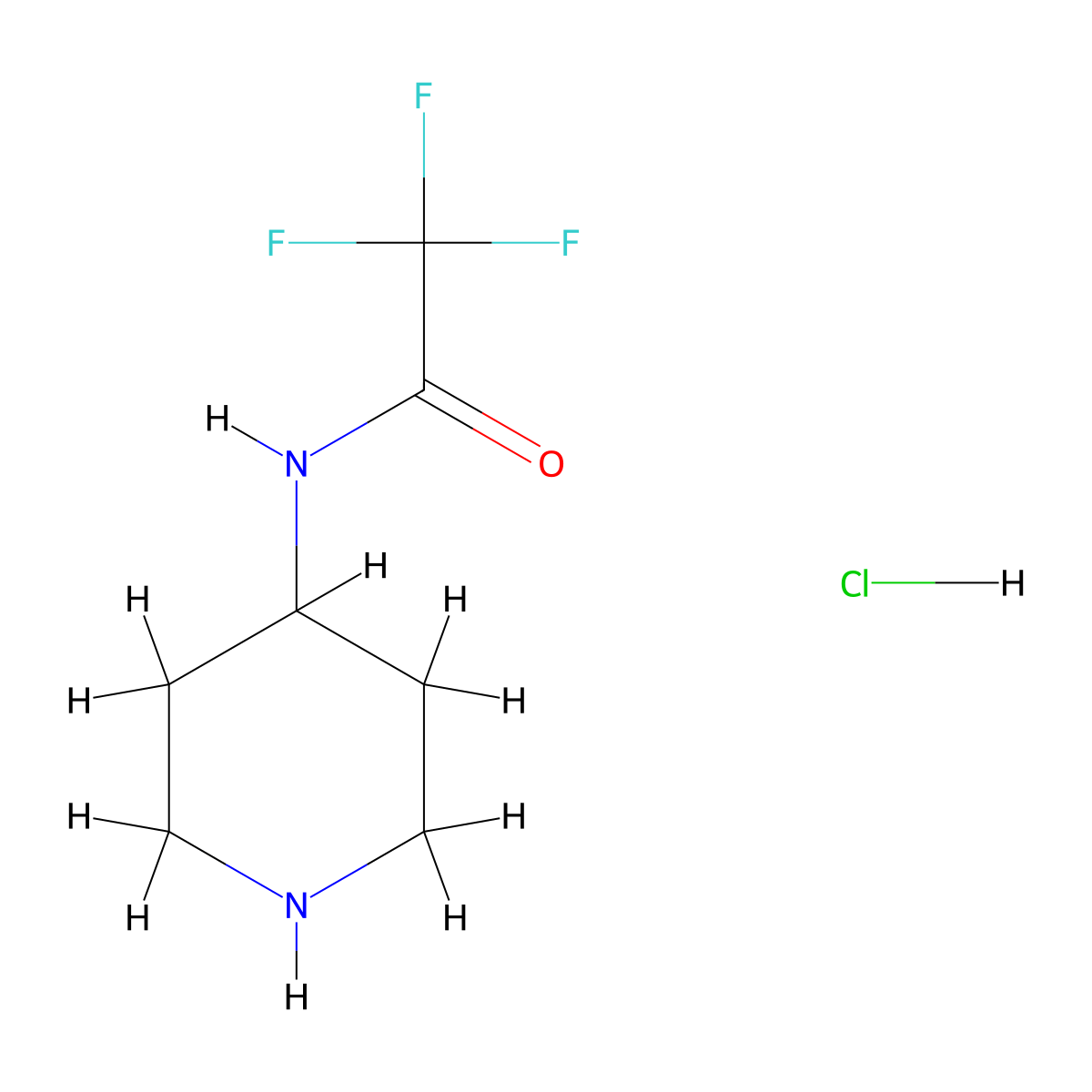 2,2,2-Trifluoro-N-(piperidin-4-yl)acetamide hydrochloride molecular structure, CAS 59185-28-3