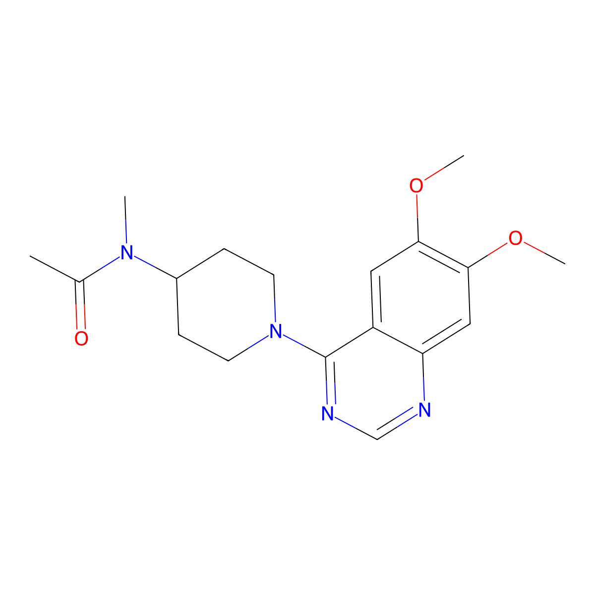 N-[1-(6,7-dimethoxyquinazolin-4-yl)piperidin-4-yl]-N-methylacetamide molecular structure, CAS 59185-54-5