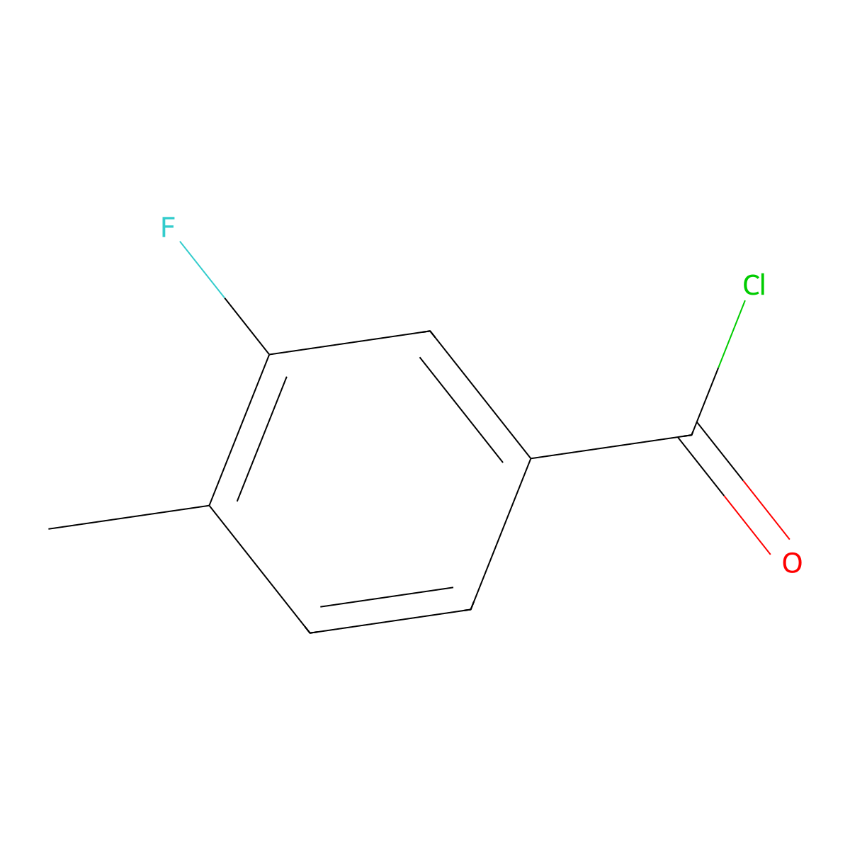3-Fluoro-4-methylbenzoyl chloride molecular structure, CAS 59189-97-8