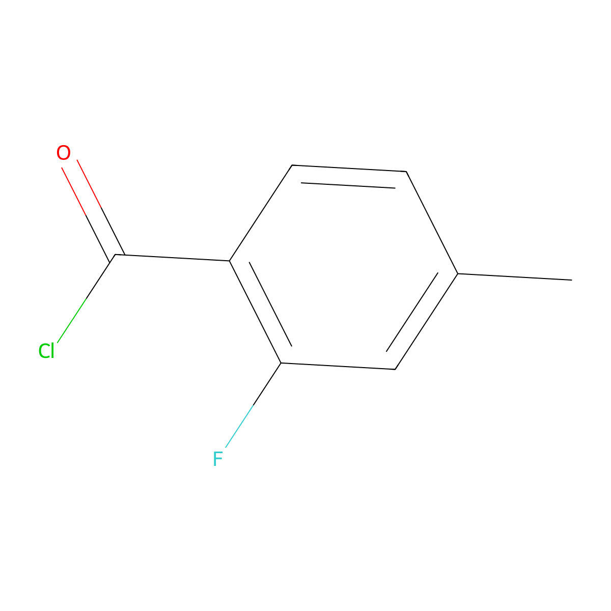 2-Fluoro-4-methylbenzoyl chloride molecular structure, CAS 59189-98-9