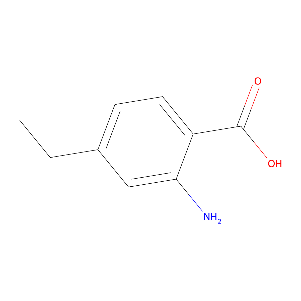 2-Amino-4-ethylbenzoic acid molecular structure, CAS 59189-99-0