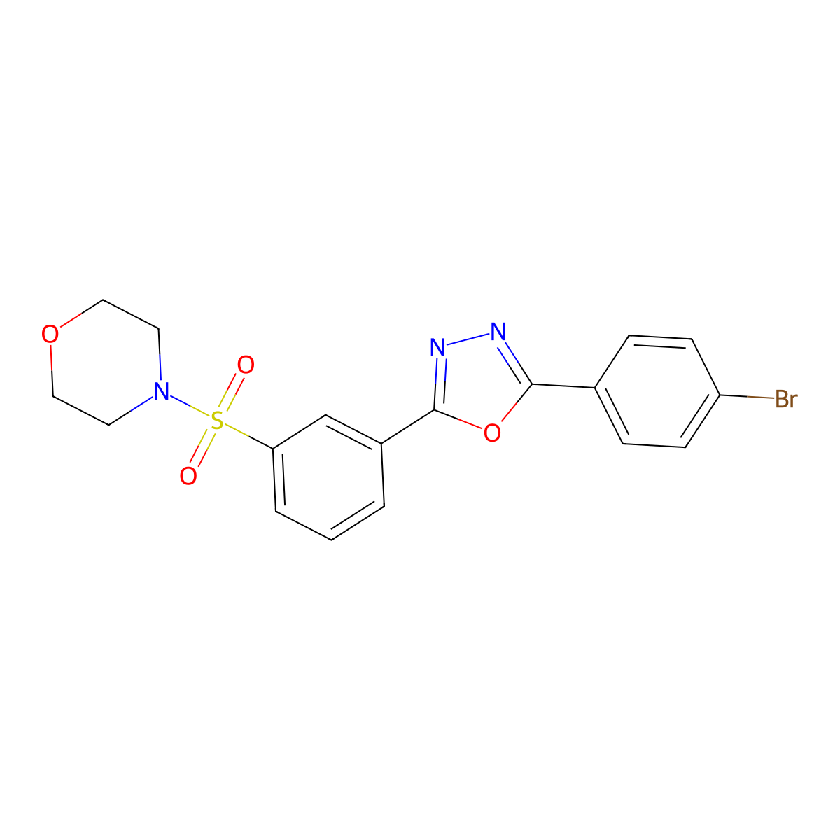 4-[3-[5-(4-Bromophenyl)-1,3,4-oxadiazol-2-yl]phenyl]sulfonylmorpholine molecular structure, CAS 5919-81-3