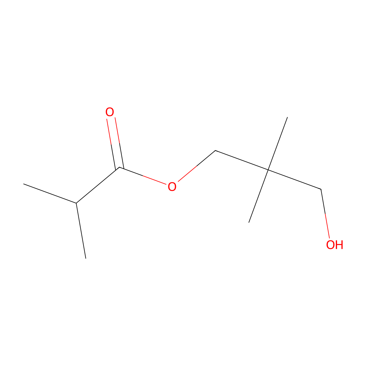 Propanoic acid, 2-methyl-, 3-hydroxy-2,2-dimethylpropyl ester molecular structure, CAS 5919-84-6
