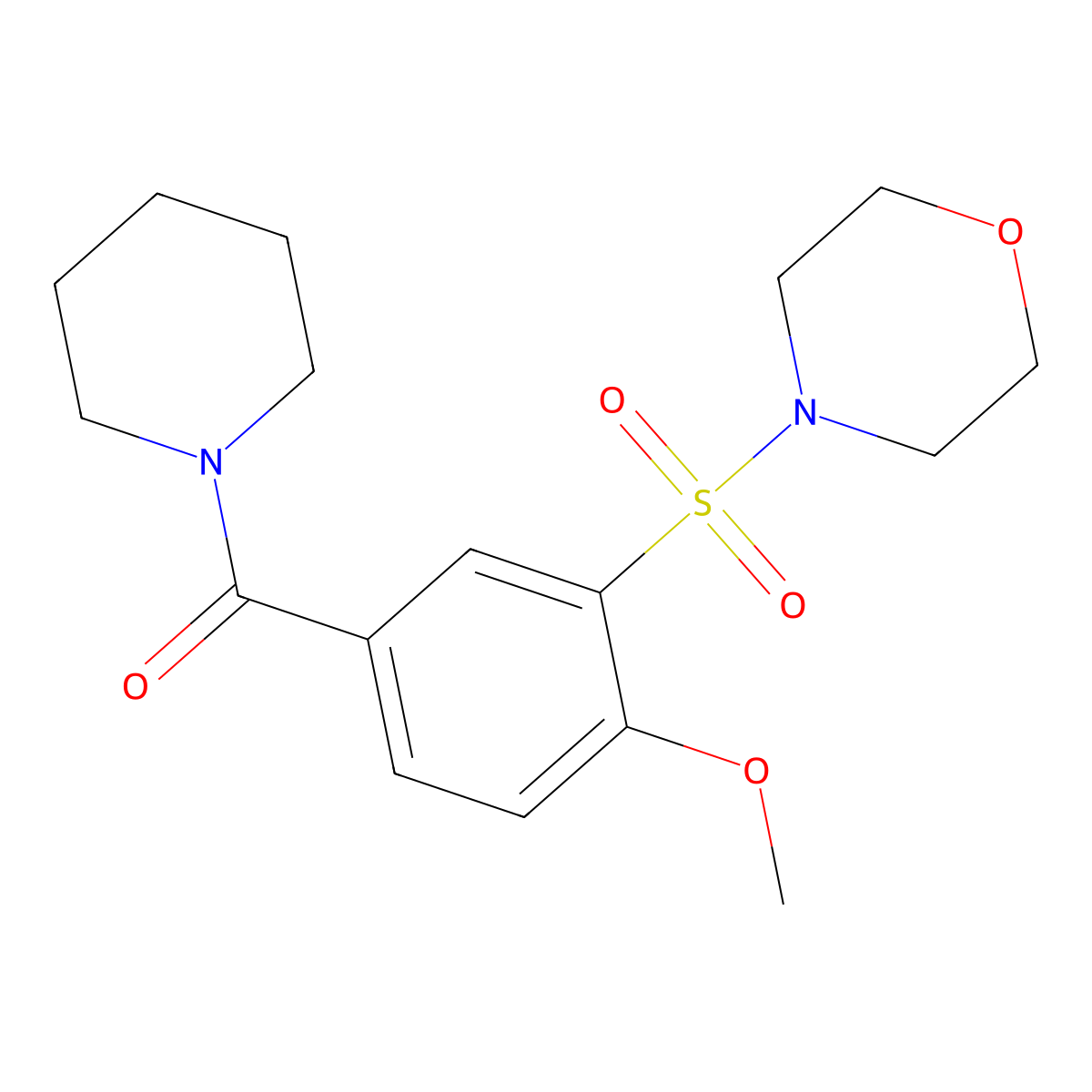 [4-Methoxy-3-(morpholine-4-sulfonyl)phenyl](piperidin-1-yl)methanone molecular structure, CAS 5919-98-2