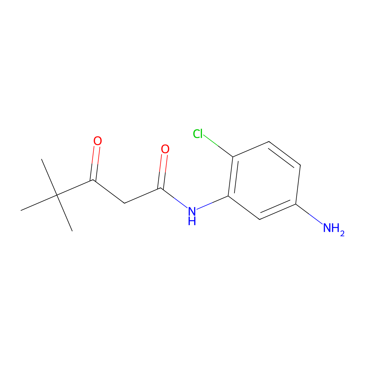 Pentanamide, N-(5-amino-2-chlorophenyl)-4,4-dimethyl-3-oxo- molecular structure, CAS 59191-99-0
