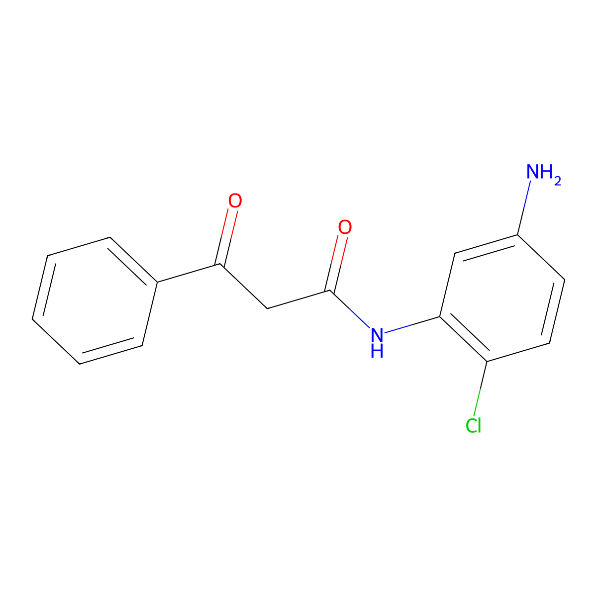 N-(5-amino-2-chlorophenyl)-3-oxo-3-phenylpropanamide molecular structure, CAS 59192-00-6