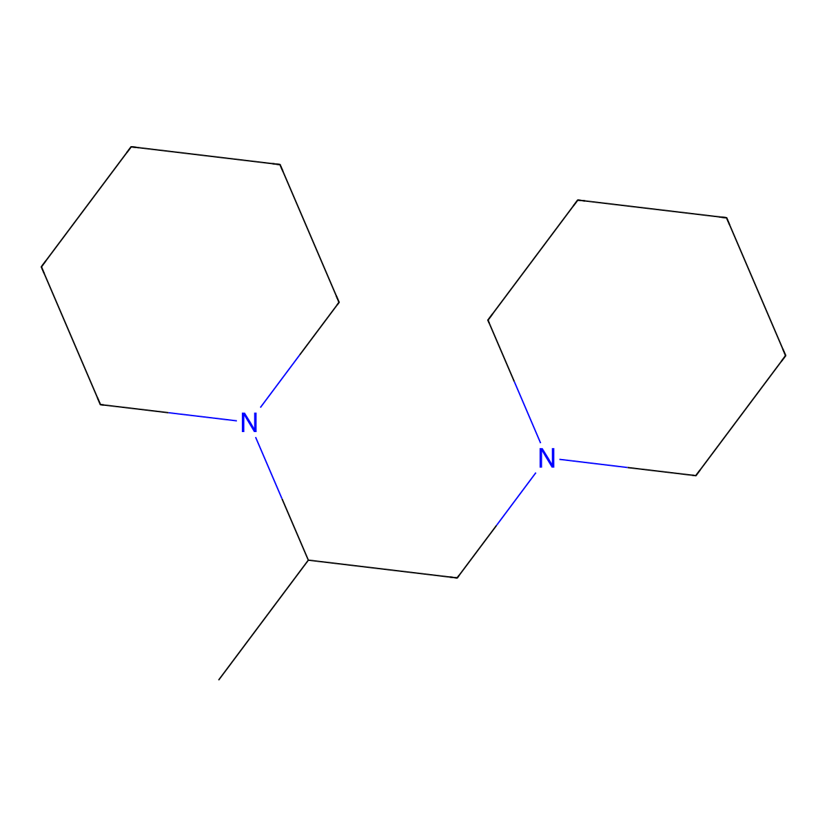(1-Methyl-2-piperidylethyl)piperidine molecular structure, CAS 59193-10-1