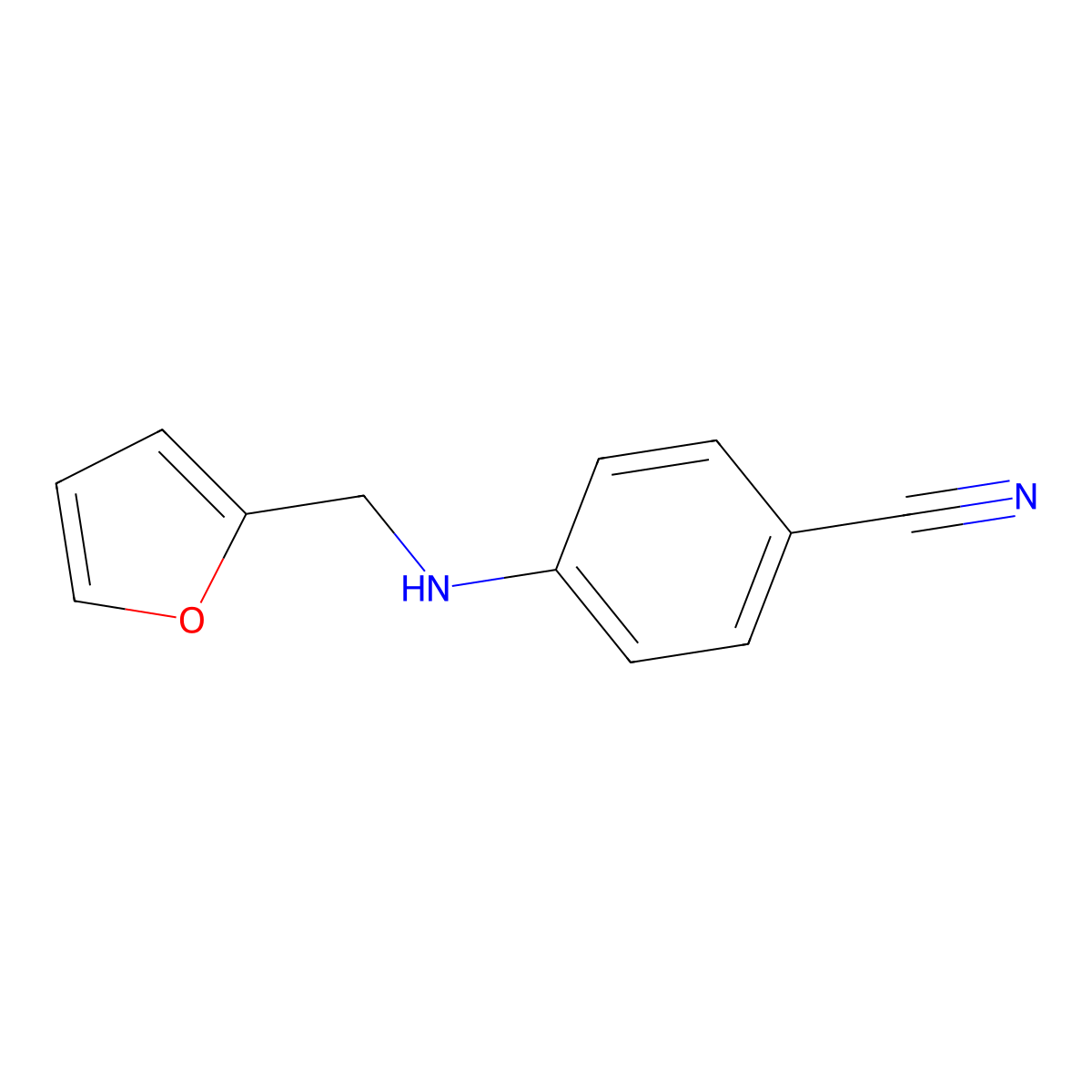 4-((Furan-2-ylmethyl)amino)benzonitrile molecular structure, CAS 59193-84-9