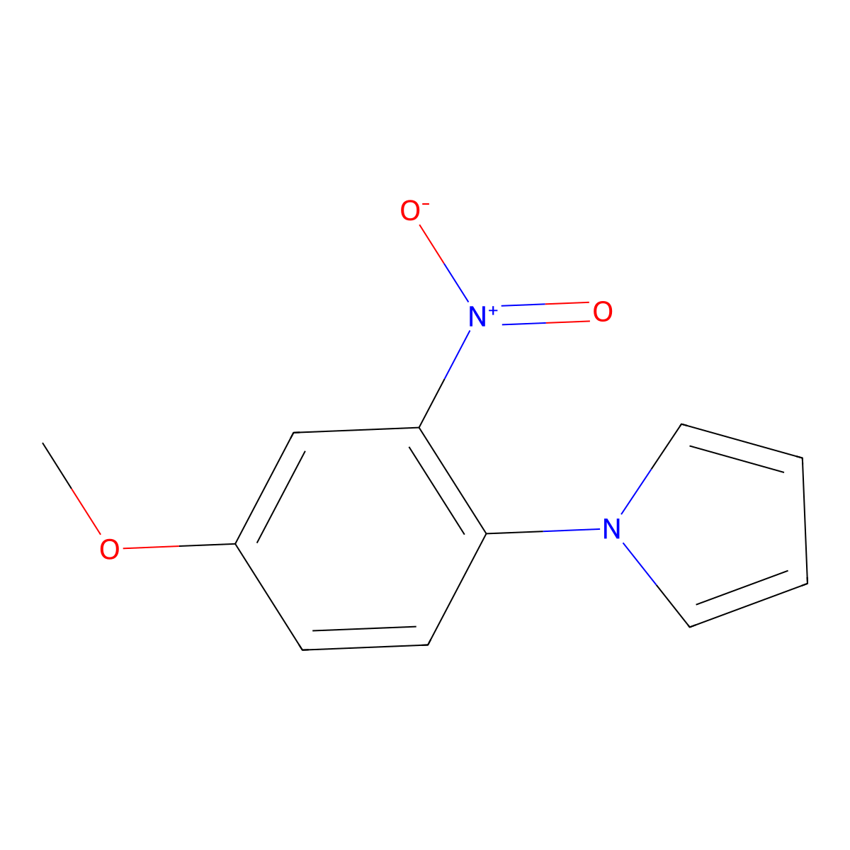 1-(4-methoxy-2-nitrophenyl)-1H-pyrrole molecular structure, CAS 59194-25-1