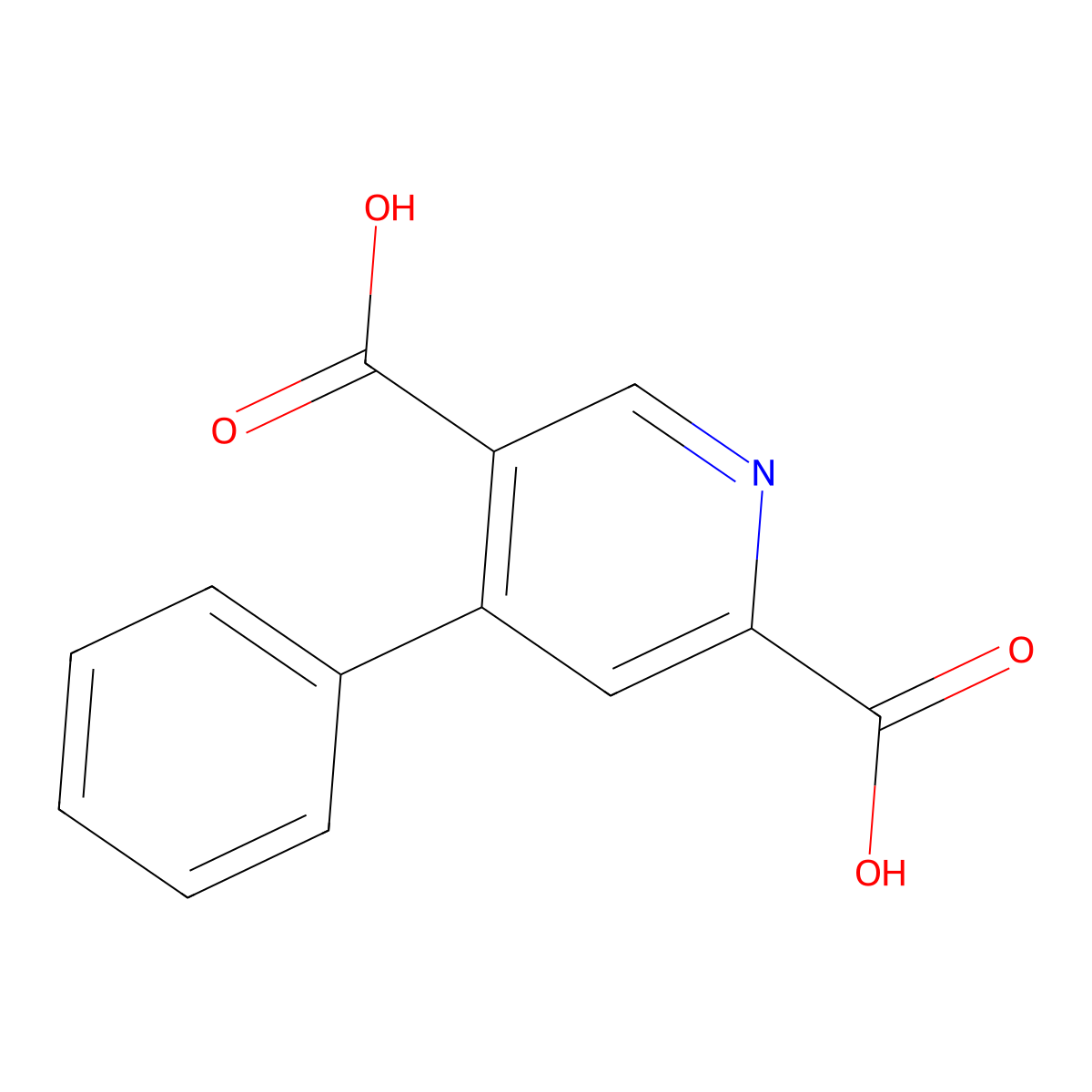 4-Phenylpyridine-2,5-dicarboxylic acid molecular structure, CAS 59195-28-7