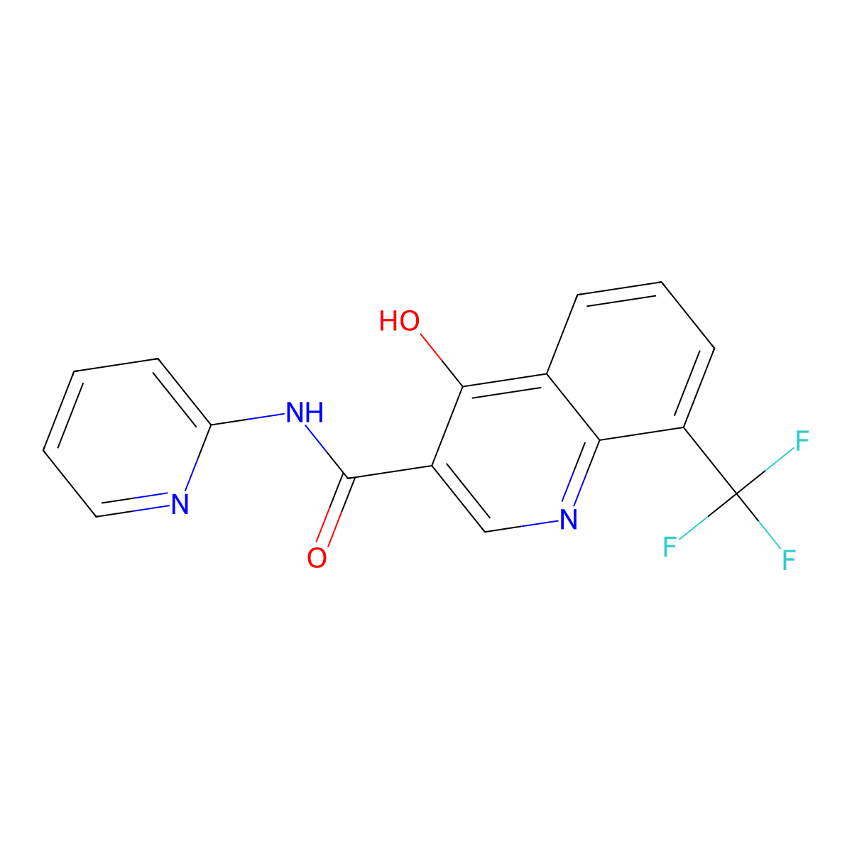 4-hydroxy-N-(pyridin-2-yl)-8-(trifluoromethyl)quinoline-3-carboxamide molecular structure, CAS 59197-87-4