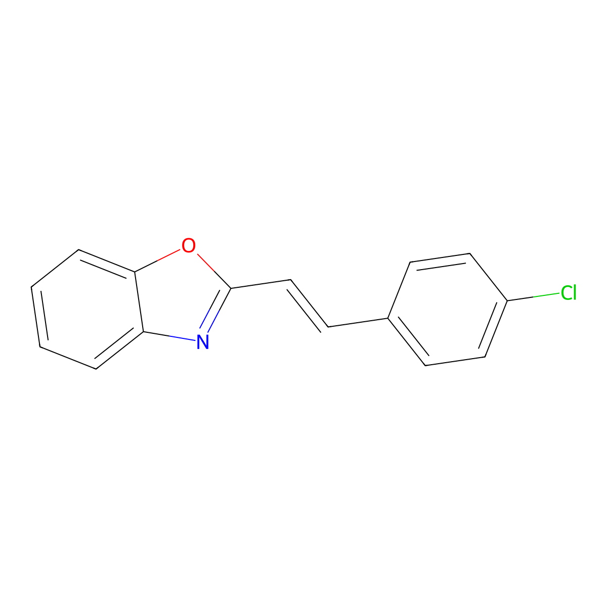 Benzoxazole, 2-[2-(4-chlorophenyl)ethenyl]- molecular structure, CAS 59198-03-7