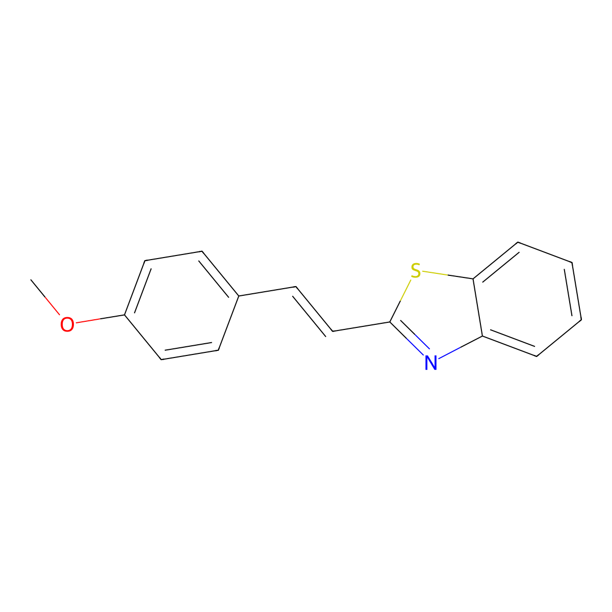 Benzothiazole, 2-[2-(4-methoxyphenyl)ethenyl]- molecular structure, CAS 59198-05-9