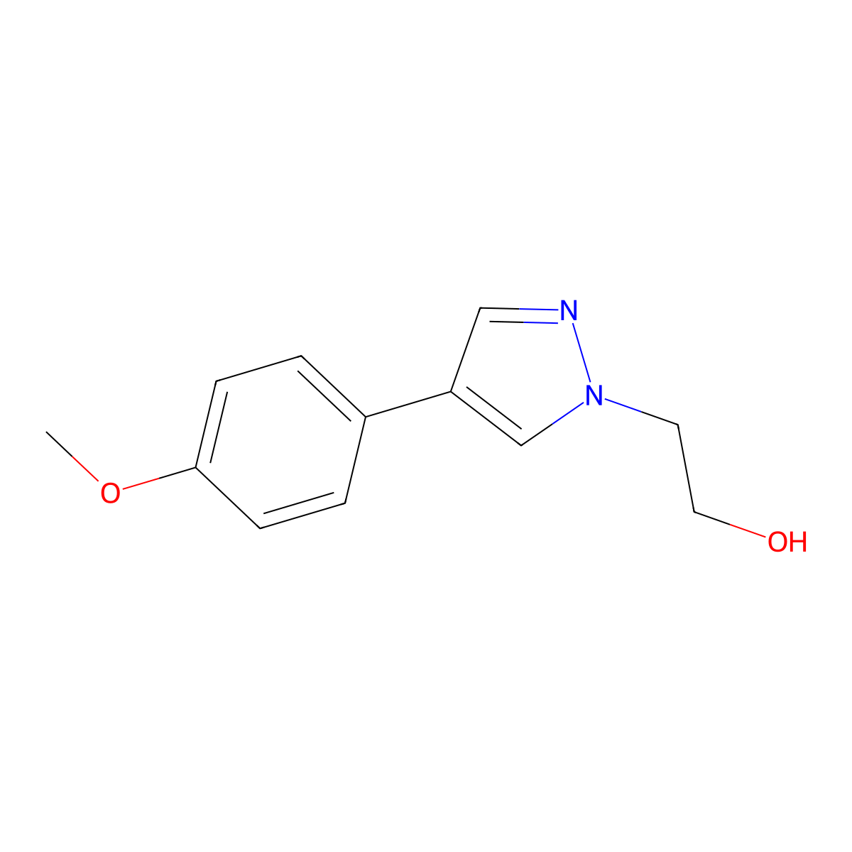 2-(4-(4-Methoxyphenyl)-1H-pyrazol-1-yl)ethanol molecular structure, CAS 59198-08-2