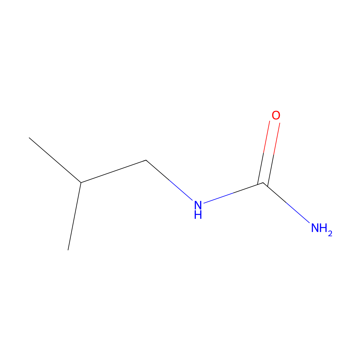Isobutylurea molecular structure, CAS 592-17-6