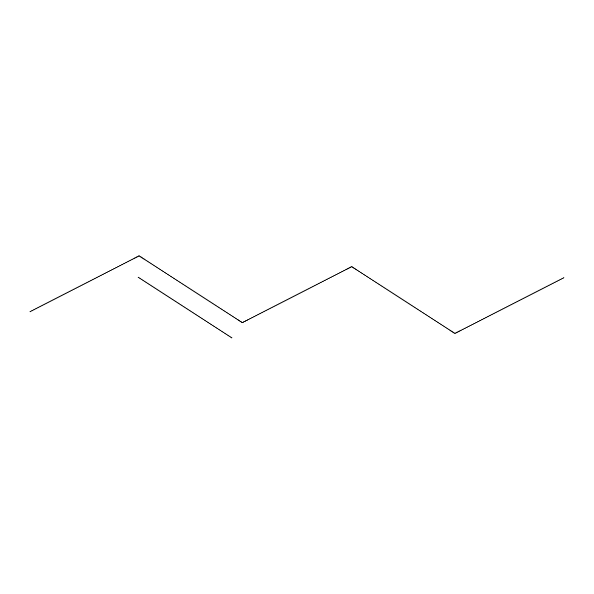 Hex-2-ene molecular structure, CAS 592-43-8