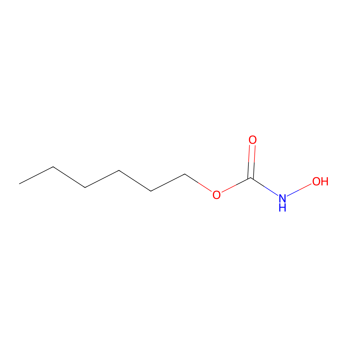 Hydroxycarbamic acid hexyl ester molecular structure, CAS 592-70-1
