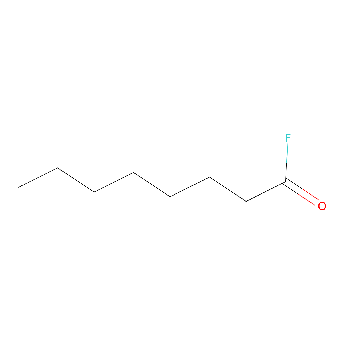 Octanoyl fluoride molecular structure, CAS 592-94-9