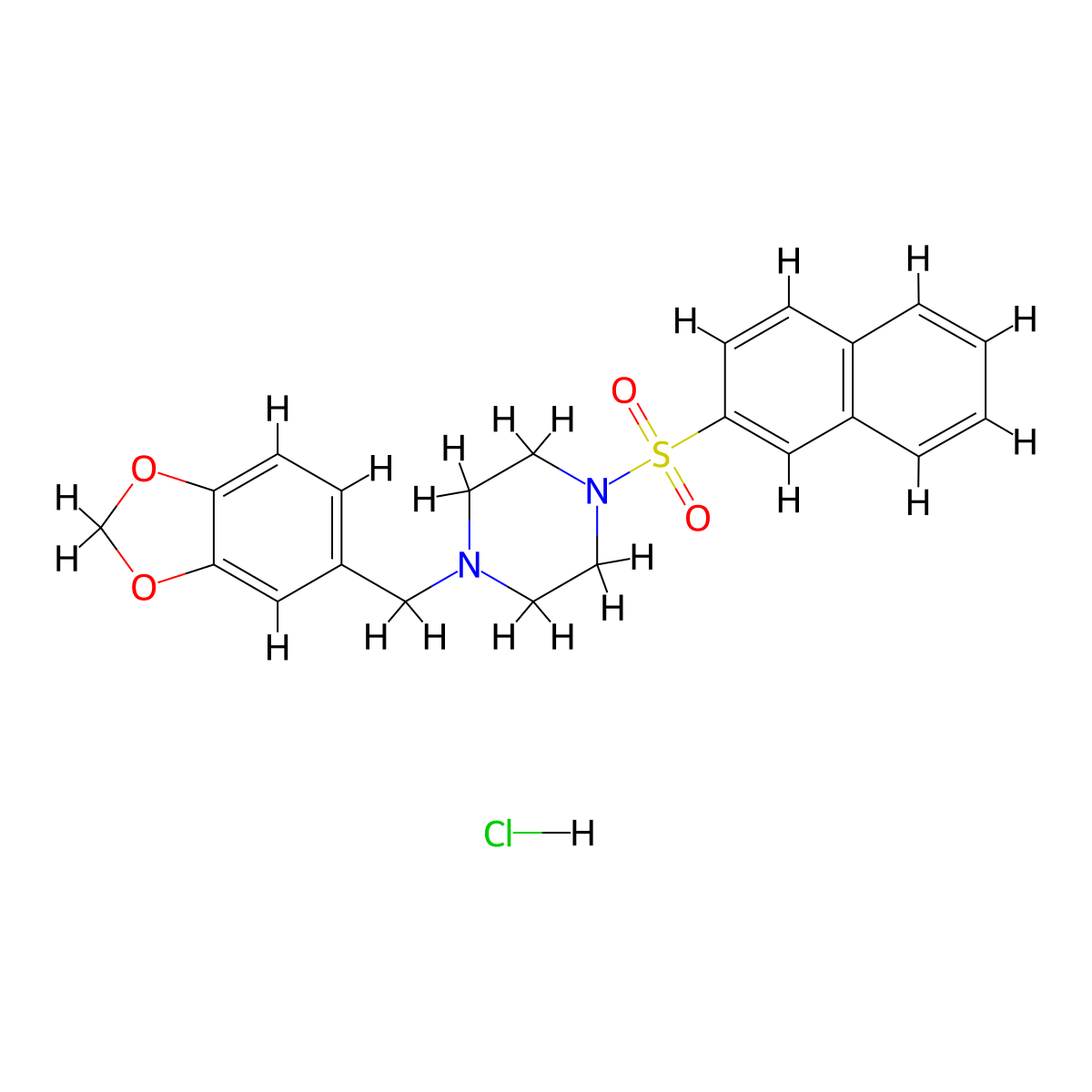 1-(Benzo[d][1,3]dioxol-5-ylmethyl)-4-(naphthalen-2-ylsulfonyl)piperazine hydrochloride molecular structure, CAS 5920-25-2