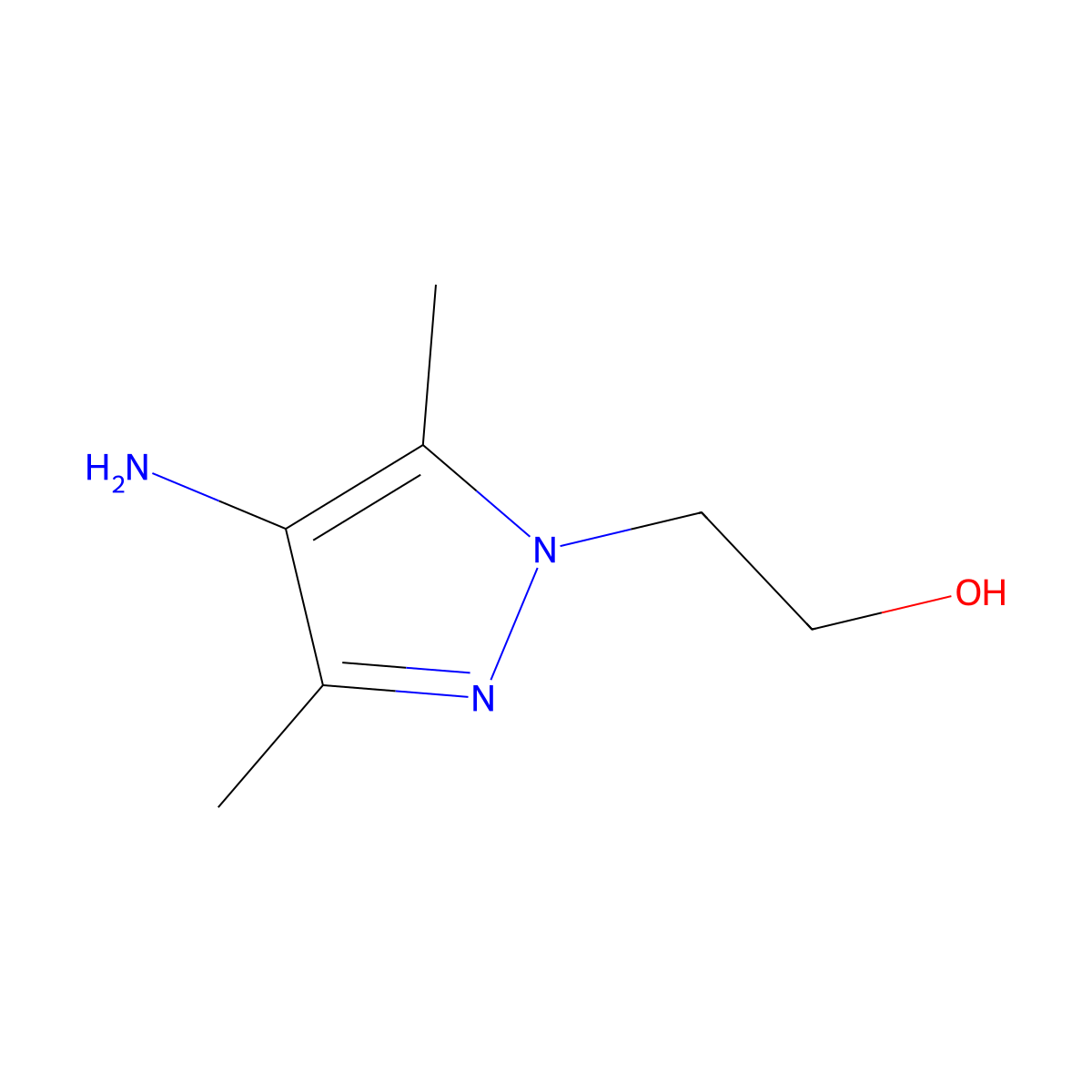 2-(4-amino-3,5-dimethyl-1H-pyrazol-1-yl)ethanol molecular structure, CAS 5920-56-9