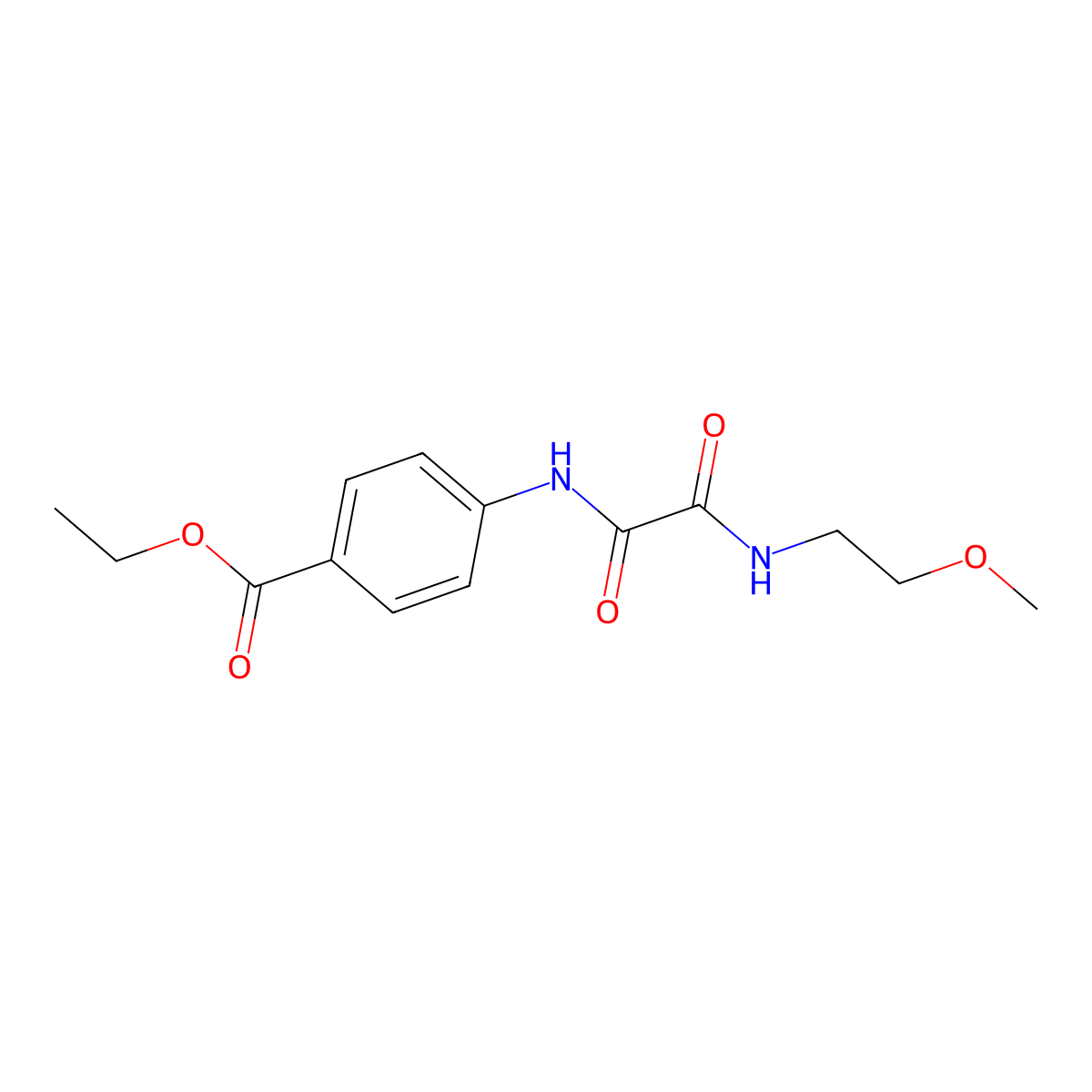 Ethyl 4-[(2-methoxyethylcarbamoylformyl)amino]benzoate molecular structure, CAS 5920-83-2